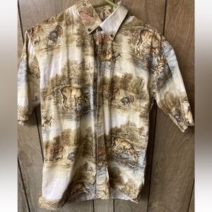 Morgan Creek Outfitters Mens Button Down Shirt Camo T23